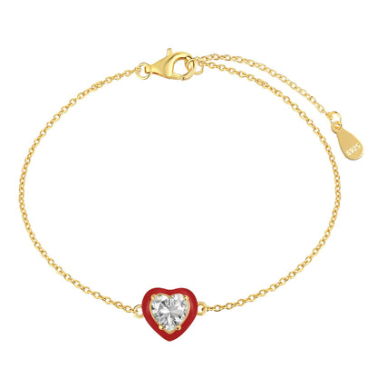 [RAFFINE]Sparkling Romantic Heart Shape Lover Bracelet