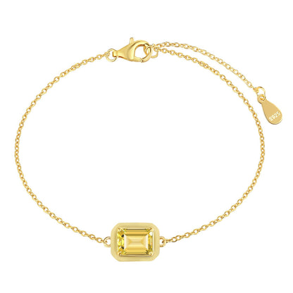 [RAFFINE]2.0 Carat Sparkling Colorful Emerald Cut Daily Bracelet