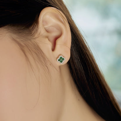 [RAFFINE]Four-Leaf Clover Flower Shaped Earrings