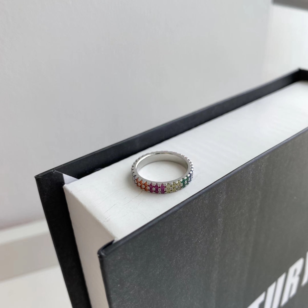 [RAFFINE]Unique Colorful Round Cut Tennis Ring