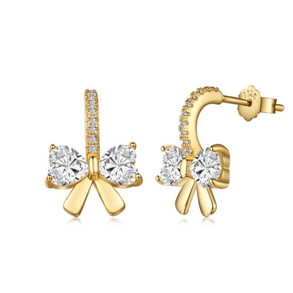 [RAFFINE]Exquisite Earrings With Heart-Shaped Bow Design