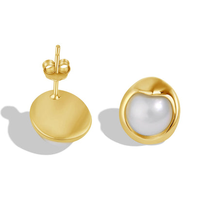 [RAFFINE]Dainty Bread Pearl Earrings