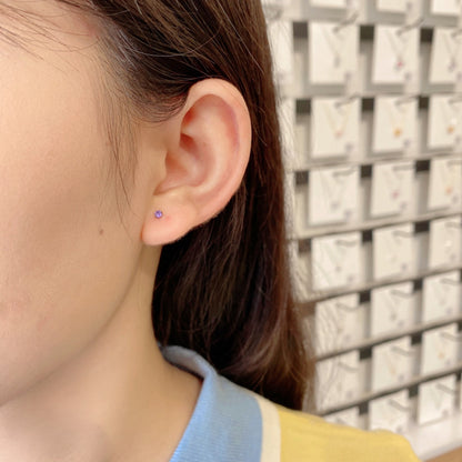 [RAFFINE]Delicate Solitaire Earrings