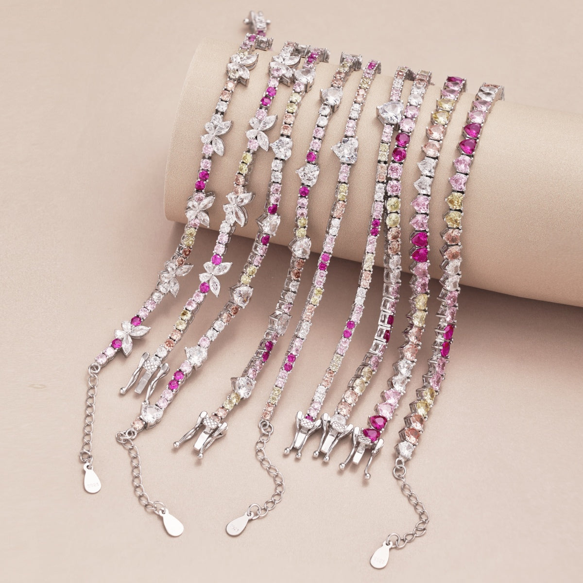 [RAFFINE]Delicate Colorful Rainbow Tennis Chain