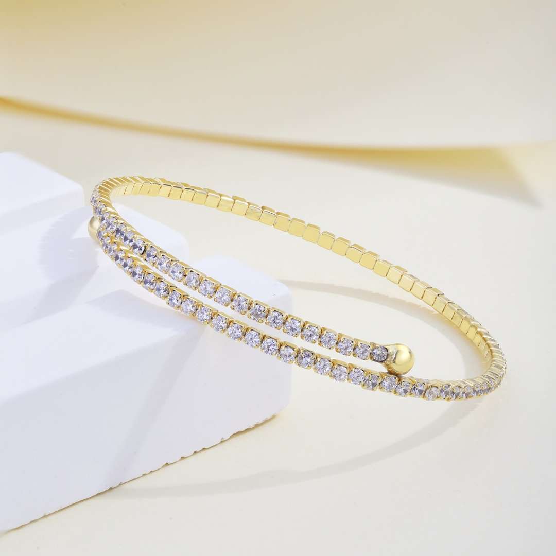 [RAFFINE]Row of Diamonds Round Fashion Bracelet