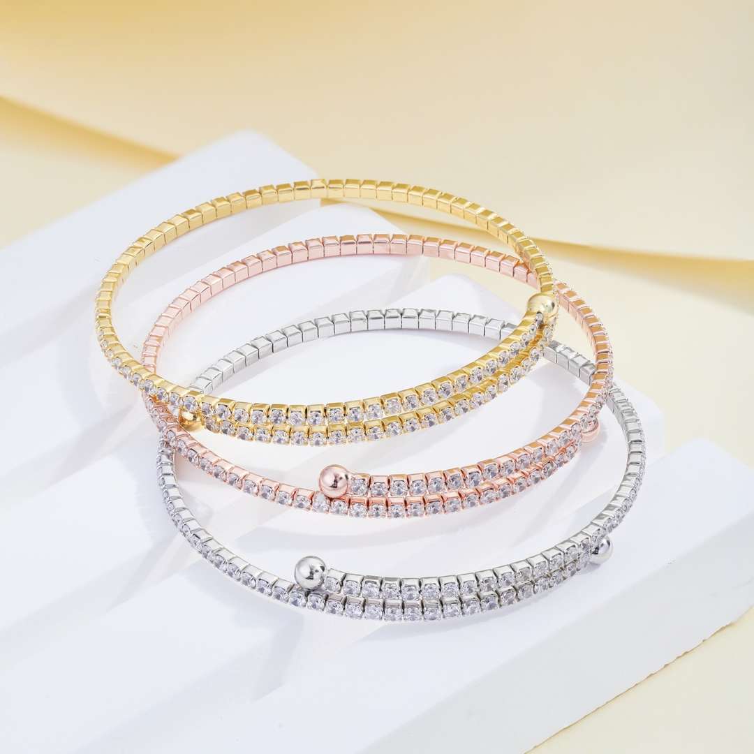 [RAFFINE]Row of Diamonds Round Fashion Bracelet
