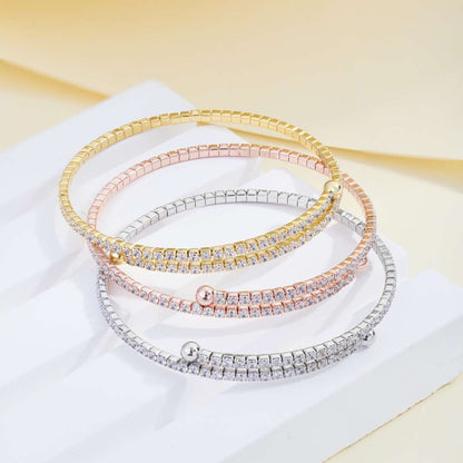 [RAFFINE]Row of Diamonds Round Fashion Bracelet