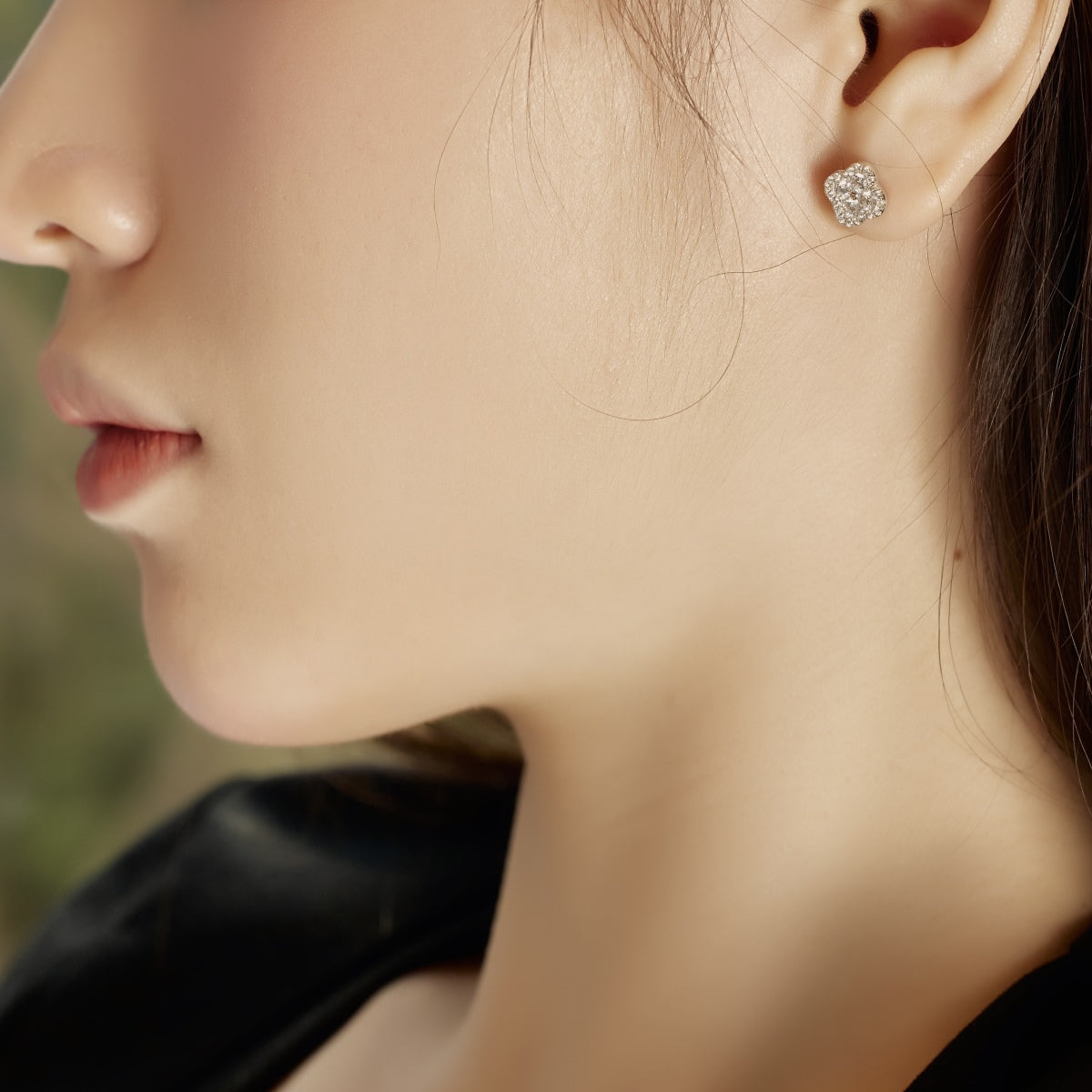 [RAFFINE]Four-Leaf Clover Flower Shaped Earrings
