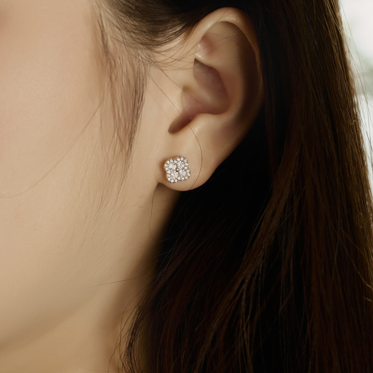 [RAFFINE]Four-Leaf Clover Flower Shaped Earrings
