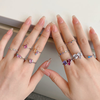 [RAFFINE]Radiant Colorful Multi Cut Daily Ring