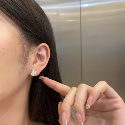 [RAFFINE]Dazzling Square Shape Earrings