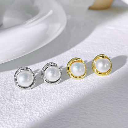 [RAFFINE]Dainty Bread Pearl Earrings