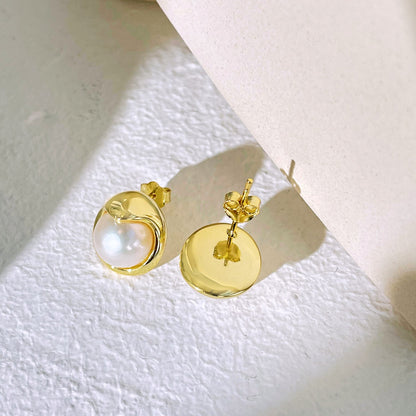 [RAFFINE]Dainty Bread Pearl Earrings