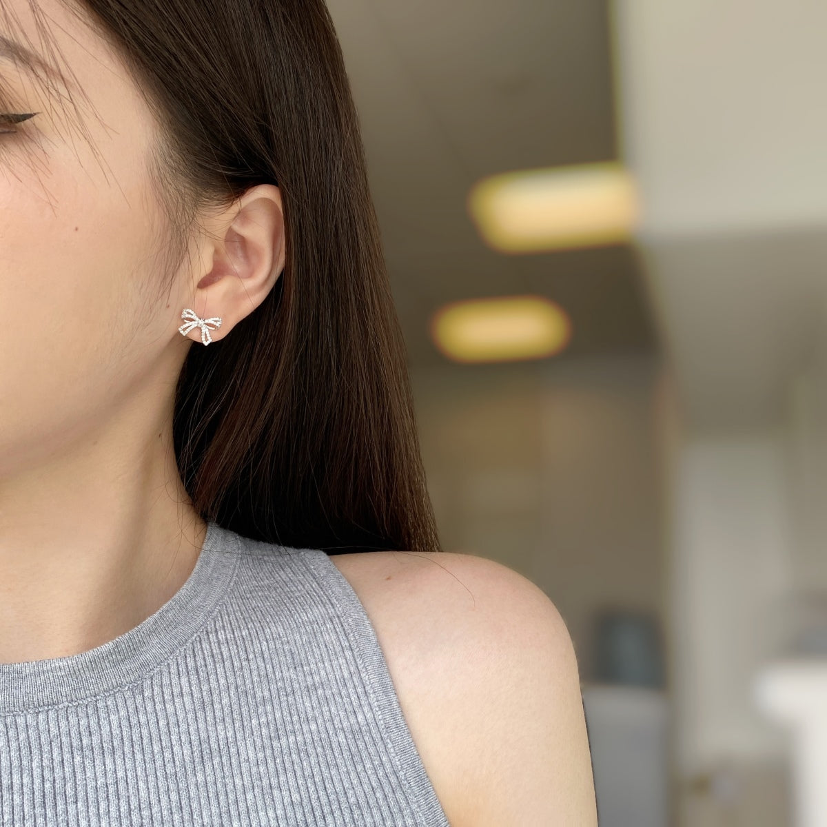 [RAFFINE]Dainty Bow Shape Earrings