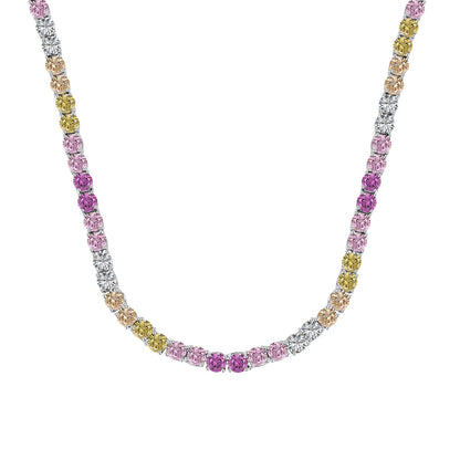 [RAFFINE]Delicate Colorful Tennis Necklace