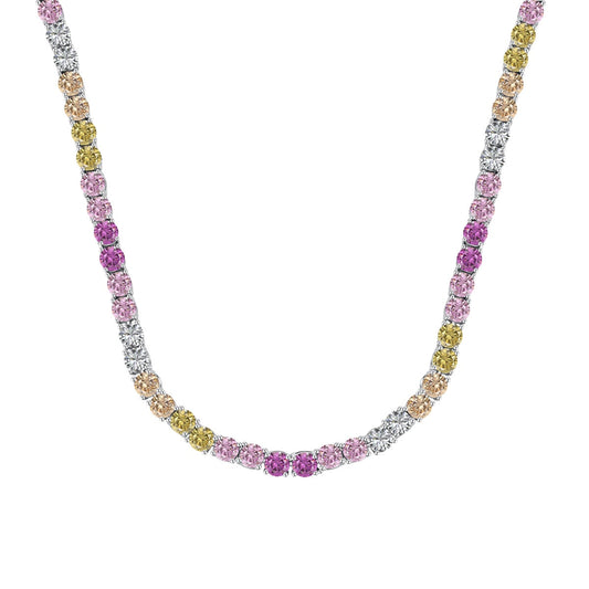 [RAFFINE]Delicate Colorful Tennis Necklace