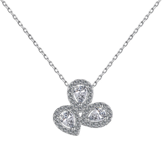 [RAFFINE]Elegant Flower Shape Pear Cut Necklace
