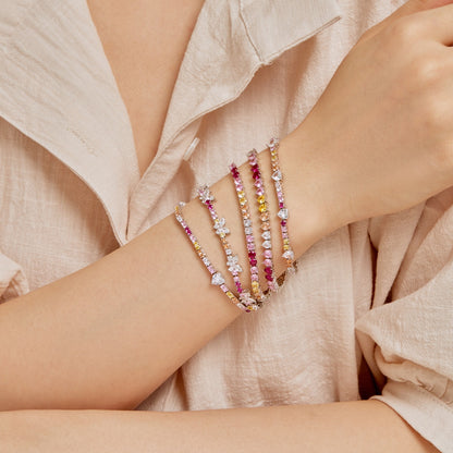 [RAFFINE]Luxurious Colorful Romantic Heart Shape Lover Bracelet