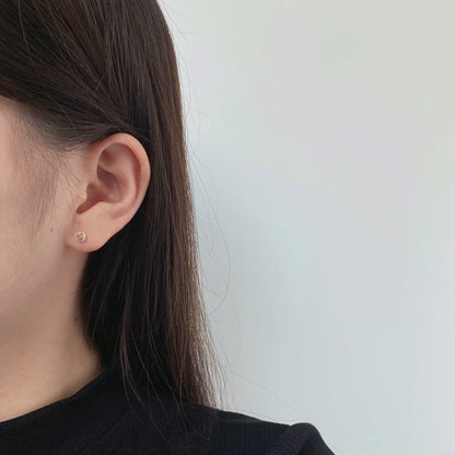 [RAFFINE]Sparkling Colorful Round Shape Earrings