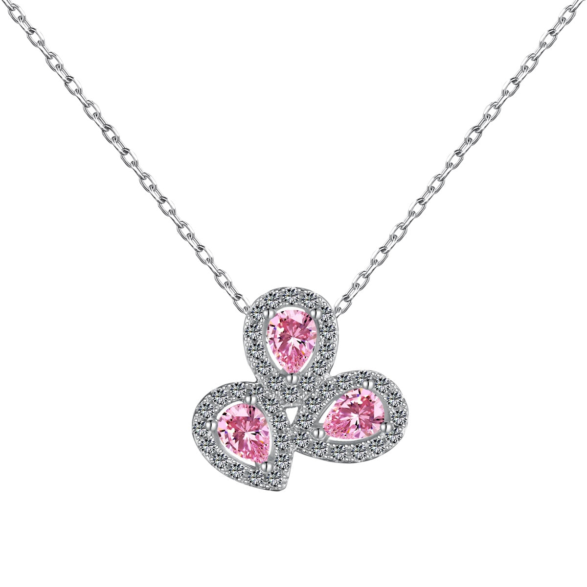 [RAFFINE]Elegant Flower Shape Pear Cut Necklace
