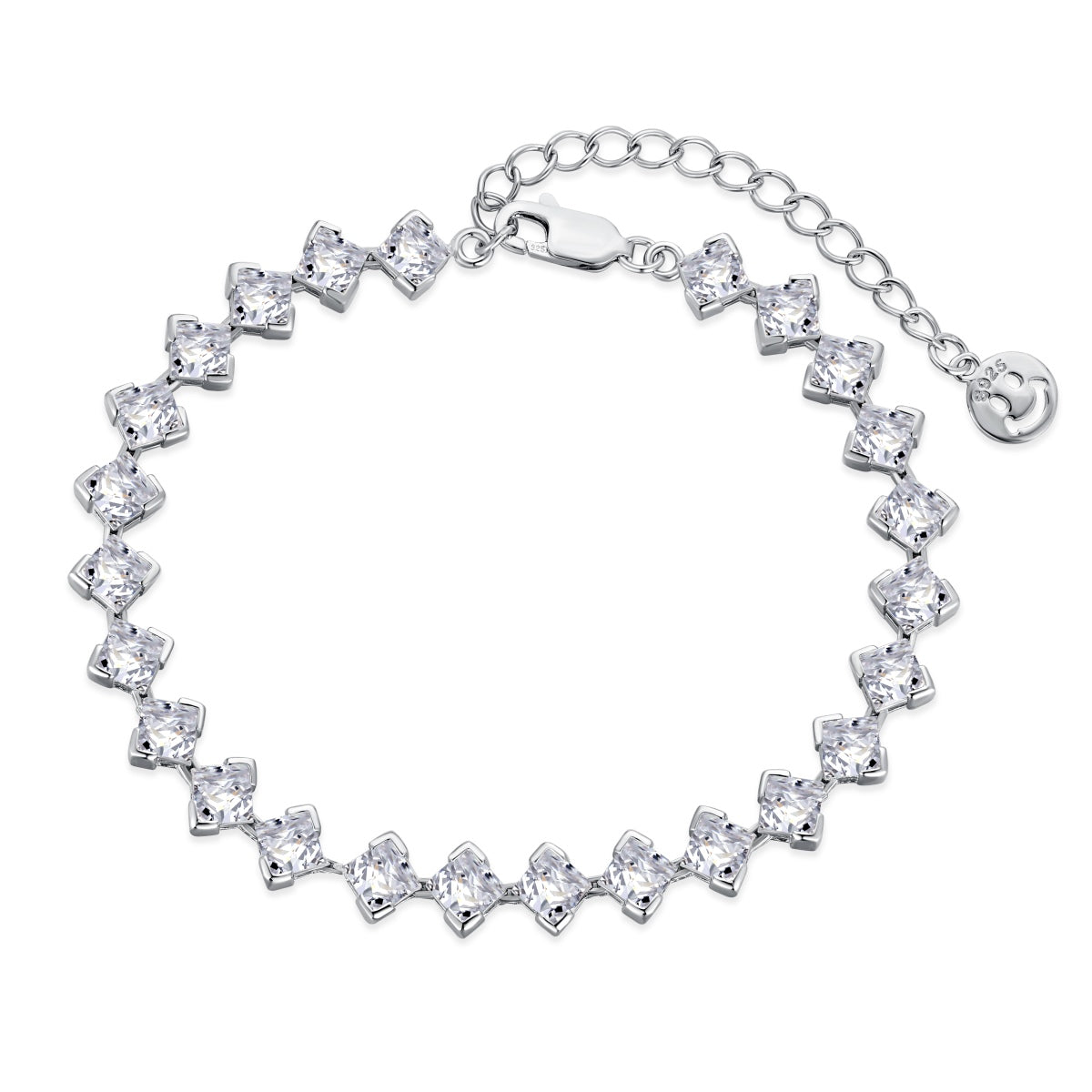 [RAFFINE]0.5 Carat Ornate Princess Cut Daily Bracelet
