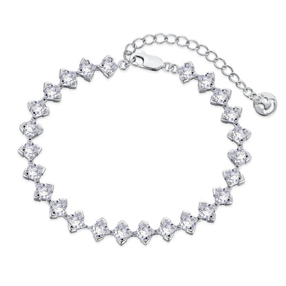 [RAFFINE]0.5 Carat Ornate Princess Cut Daily Bracelet