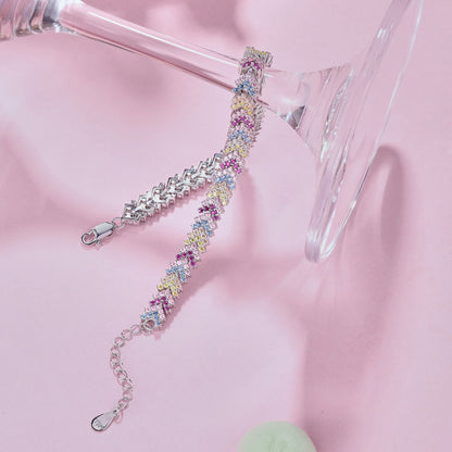 [RAFFINE]Ornate Sparkling Round Cut Party Bracelet