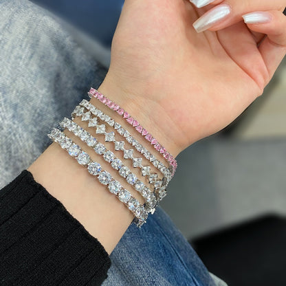 [RAFFINE]0.5 Carat Ornate Princess Cut Daily Bracelet