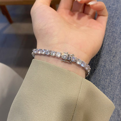 [RAFFINE]Ornate Sparkling Round Cut Wedding Bracelet
