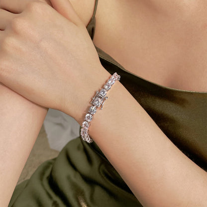 [RAFFINE]0.75 Carat Dazzling Round Cut Wedding Bracelet