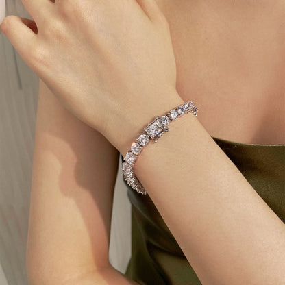 [RAFFINE]0.75 Carat Dazzling Round Cut Wedding Bracelet