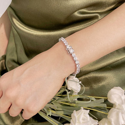 [RAFFINE]Ornate Sparkling Round Cut Wedding Bracelet