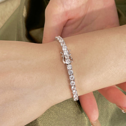 [RAFFINE]Luxurious Ornate Round Cut Tennis Bracelet