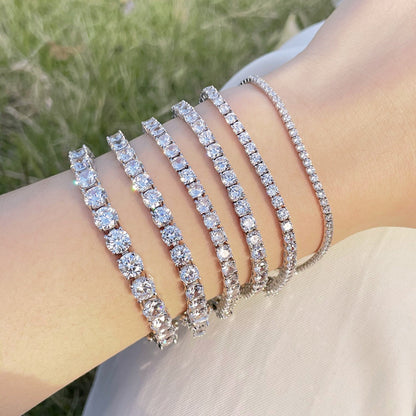 [RAFFINE]Luxurious Ornate Round Cut Tennis Bracelet