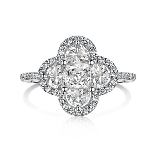 [RAFFINE]Luxurious Eternity Flower Shape Banquet Ring