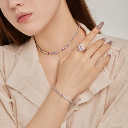 [RAFFINE]Sparkling Colorful Water Drop Shape Daily Ring