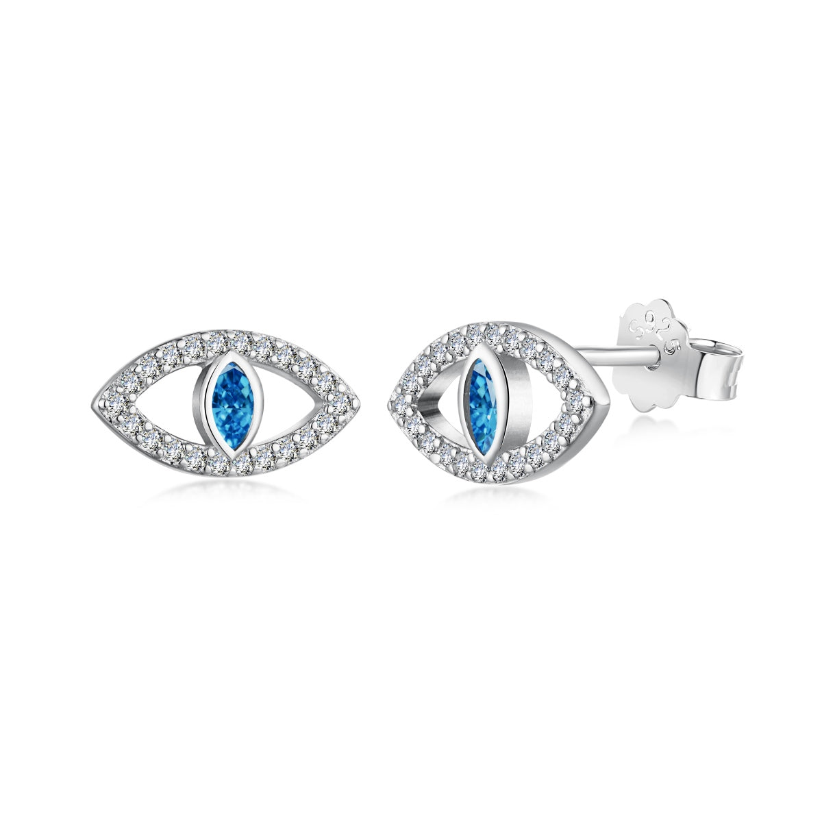 [RAFFINE]Blue Devil Eyes Hollow Stud Earrings