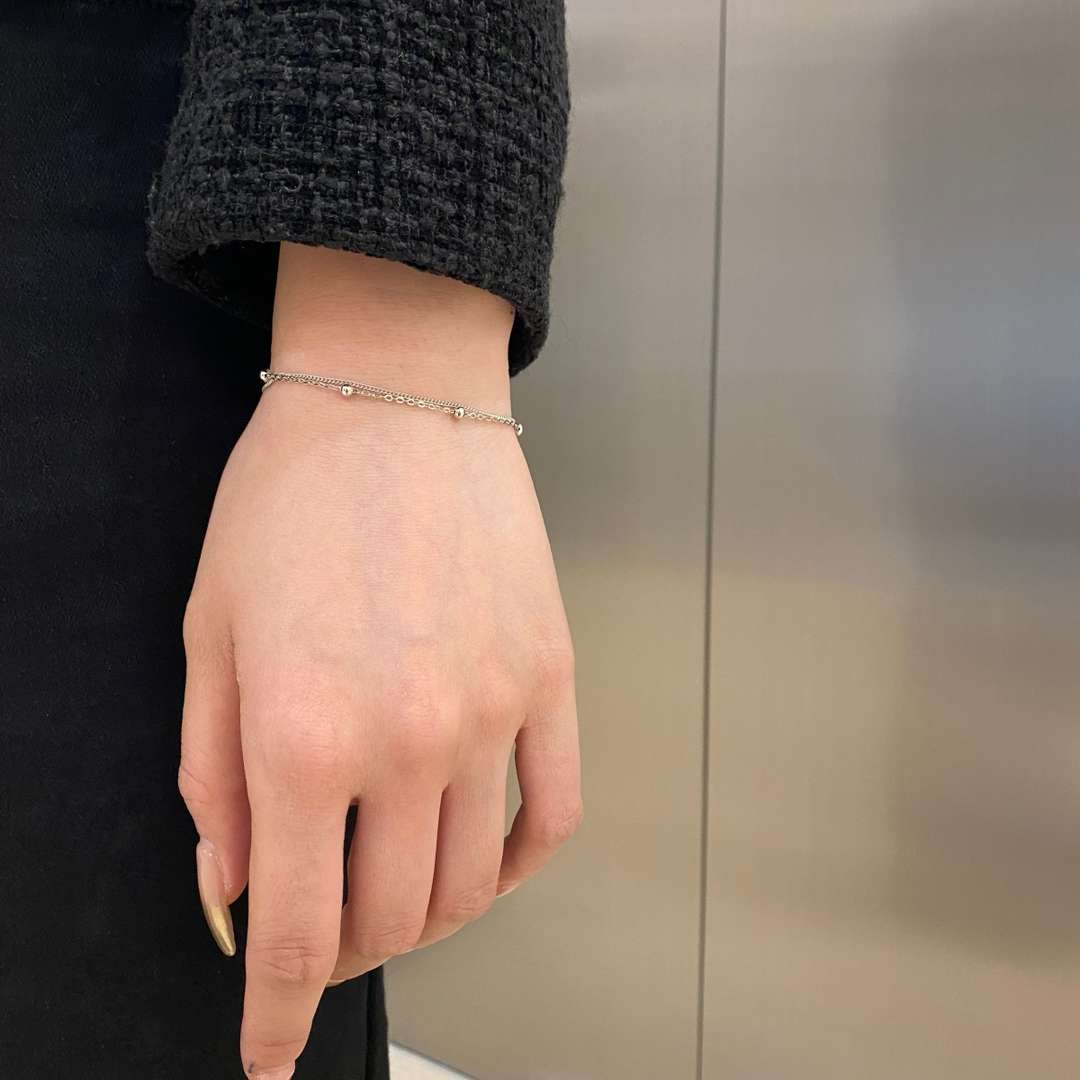 [RAFFINE]Delicate Bead Double Layer Bracelet