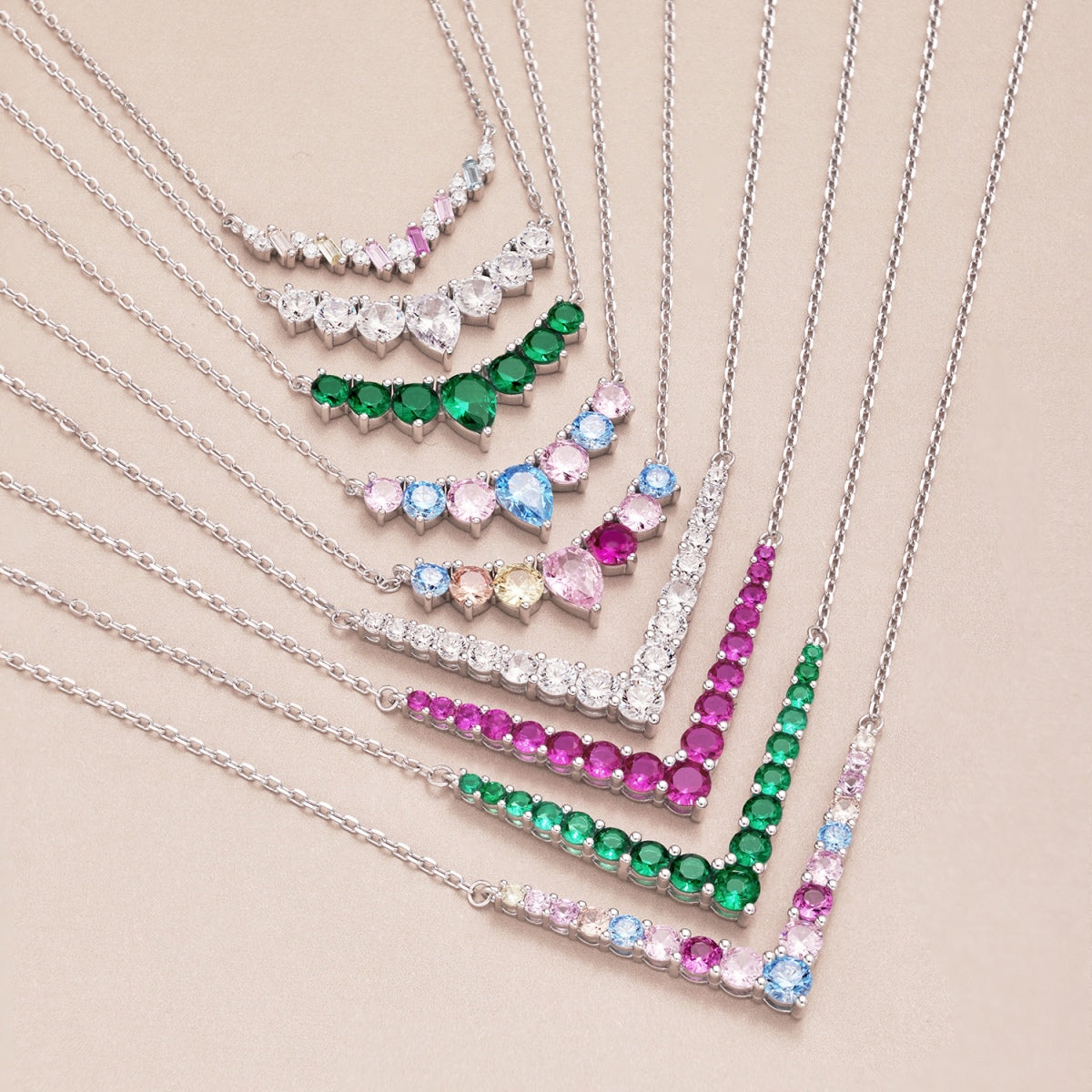 [RAFFINE]Dainty Colorful Heart Necklace
