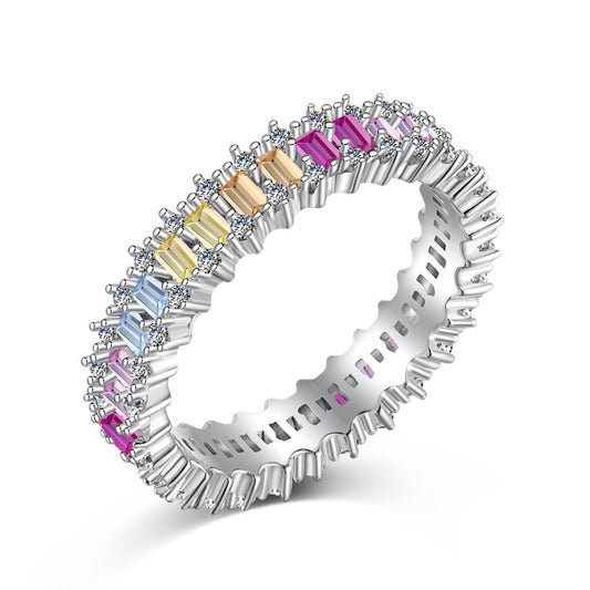 [RAFFINE]Splashy Ornate Emerald Cut Cocktail Ring