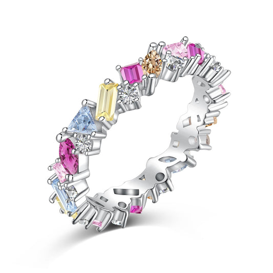 [RAFFINE]Dazzling Polychromatic Multi cut Daily Ring