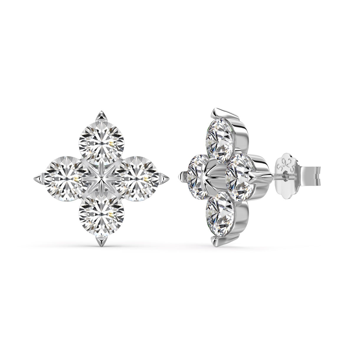 [RAFFINE]Four-Leaf Clover Eight-Pointed Star Earrings