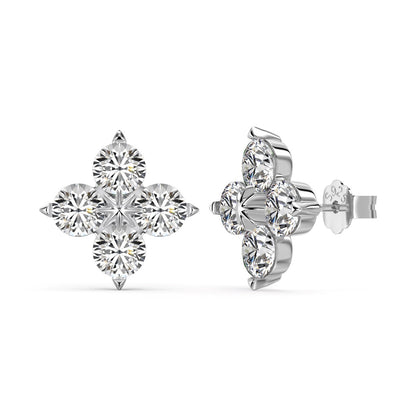 [RAFFINE]Four-Leaf Clover Eight-Pointed Star Earrings