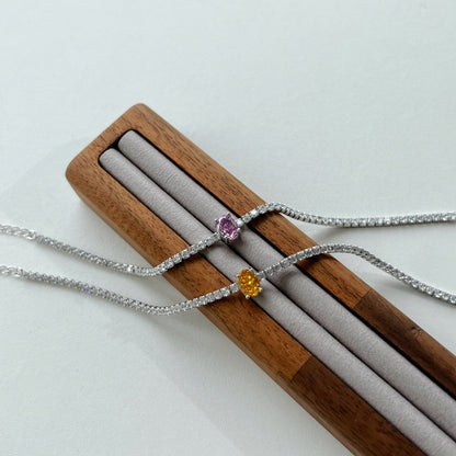 [RAFFINE]0.75 Carat Exquisite Oval Cut Daily Bracelet