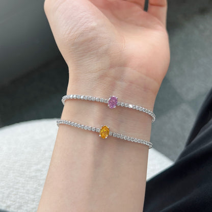 [RAFFINE]0.75 Carat Exquisite Oval Cut Daily Bracelet