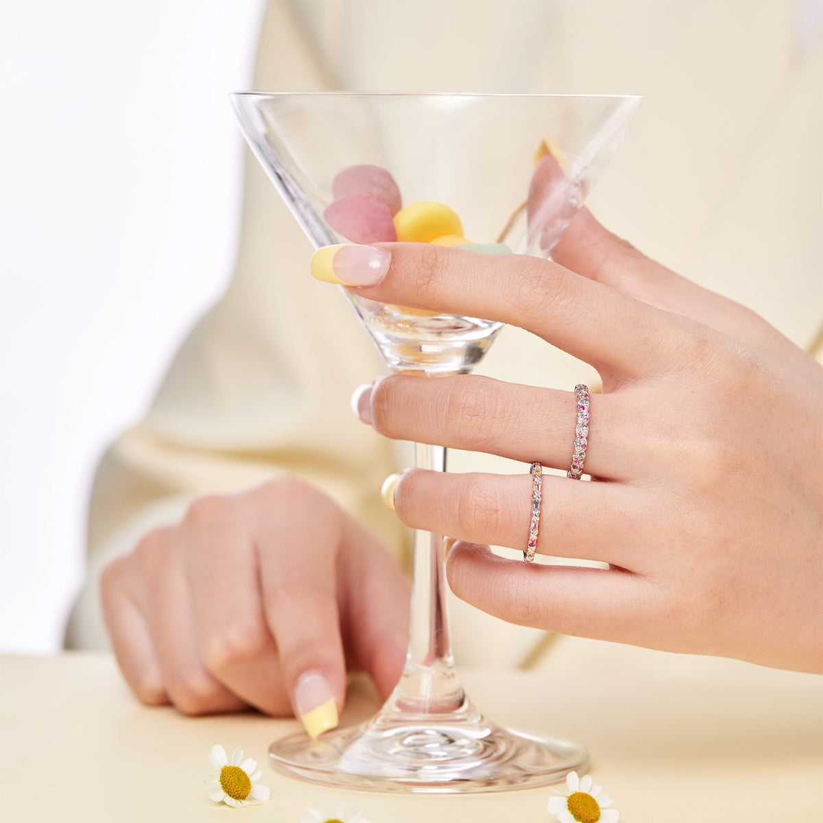 [RAFFINE]Charming Colorful Round Cut Daily Ring