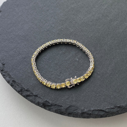 [RAFFINE]Ornate Dazzling Round Cut Tennis Bracelet