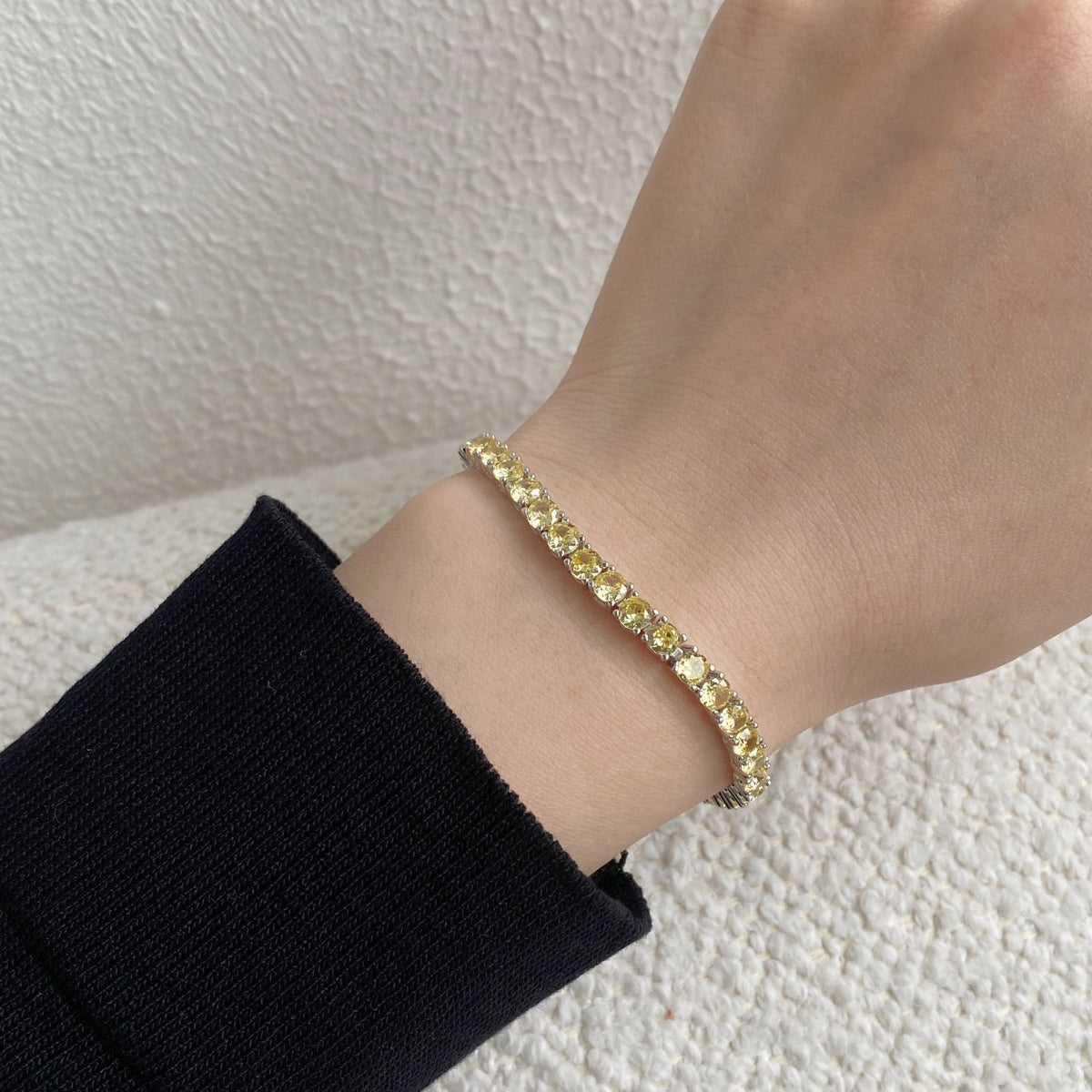[RAFFINE]Ornate Dazzling Round Cut Tennis Bracelet