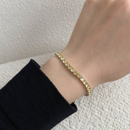 [RAFFINE]Ornate Dazzling Round Cut Tennis Bracelet