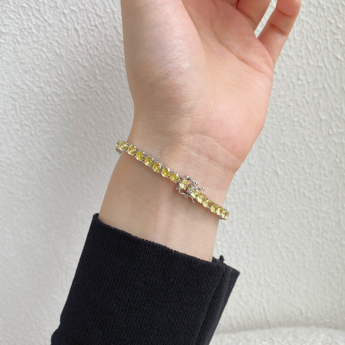 [RAFFINE]Ornate Dazzling Round Cut Tennis Bracelet